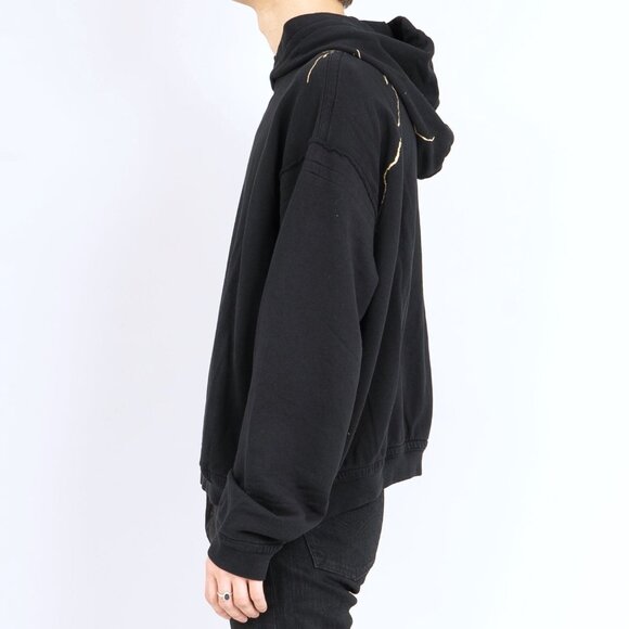 (SOLD) Haider Ackermann Black Perth Hoodie with Gold Floral Embroidery - Picture 13 of 16